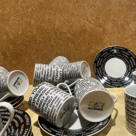 Espresso Yourself Black & White Espresso Set of 12 - Picture 4 of 5